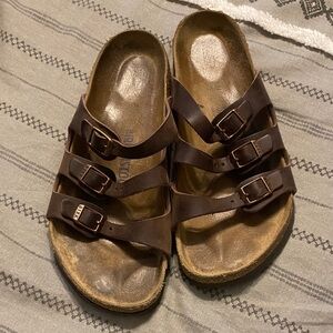 Birkenstock Dark Brown Leather Sandals